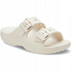 Klapki Dla Dorosłych Crocs Saturday. Brązowe klapki Crocs, bez wzorów, z materiału, bez obcasa. Za 230.80 zł.