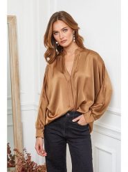 Joséfine Bluzka "Patrick" w kolorze karmelowym rozmiar: S. Brązowe bluzki Joséfine, s, bez wzorów, bez kołnierzyka, bez ramiączek. Za 114.17 zł.