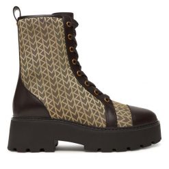 Botki MICHAEL Michael Kors. Brązowe botki MICHAEL Michael Kors, bez wzorów, bez obcasa, na płaskiej podeszwie, bez zapięcia. Za 1,109.00 zł.
