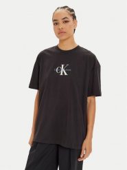 Calvin Klein Jeans T-Shirt Monologo J20J224242 Czarny Relaxed Fit. Czarne t-shirty Calvin Klein Jeans, xs, bez wzorów, z bawełny, bez kołnierzyka, bez ramiączek. Za 99.99 zł.