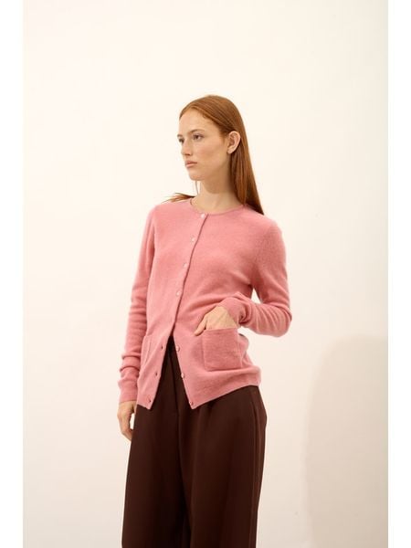 Just Cashmere Kaszmirowy kardigan "Katharine" w kolorze jasnoróżowym rozmiar: M. Różowe kardigany Just Cashmere, m, bez wzorów, z kaszmiru. Za 347.99 zł.