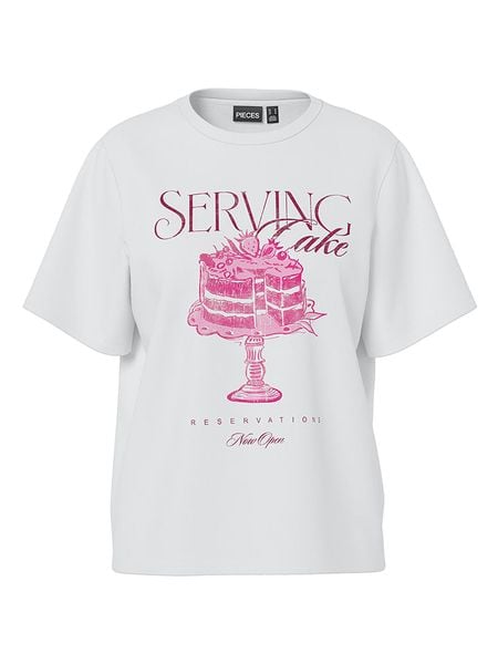 Pieces Koszulka w kolorze białym rozmiar: M. Białe bluzki Pieces, m, bez wzorów, z bawełny, bez kołnierzyka, bez ramiączek. Za 61.60 zł.