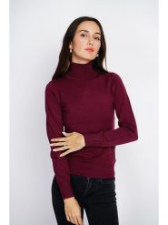 ASSUILI Golf w kolorze bordowym rozmiar: 36. Czerwone golfy Assuili, bez wzorów, z kaszmiru, bez ramiączek. Za 127.65 zł.