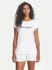 Emporio Armani Underwear Piżama EW000495 AF10881 U1131 Biały Regular Fit. Białe piżamy Emporio Armani Underwear, bez wzorów, z bawełny, bez ramiączek. Za 339.99 zł.