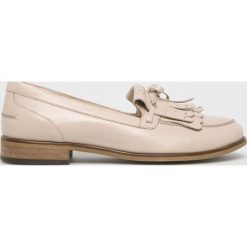 Wojas - Mokasyny. Brązowe mokasyny Wojas, bez wzorów, z materiału, z okrągłym noskiem, bez obcasa. W wyprzedaży za 249.90 zł.