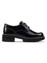 Clarks Skórzane trzewiki "Orianna Derby" w kolorze czarnym rozmiar: 39. Czarne półbuty sznurowane Clarks, bez wzorów, eleganckie, bez obcasa, bez zapięcia. Za 251.74 zł.