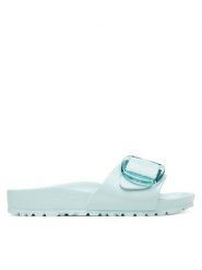 Birkenstock Klapki Madrid Big Buckle Eva 1029614 Błękitny. Niebieskie klapki Birkenstock, bez wzorów, z tworzywa sztucznego, bez obcasa. Za 249.99 zł.