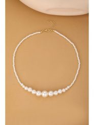 Atelier MIU Pozłacany naszyjnik z perłami - dł. 45 cm rozmiar: onesize. Białe naszyjniki Atelier MIU, z perłą, pozłacane. Za 34.99 zł.