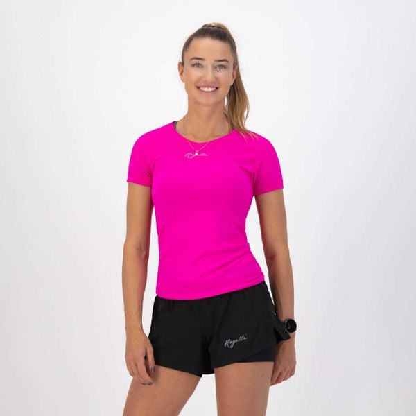 Koszulka do biegania damska Essential. Czerwone koszulki sportowe Rogelli, bez wzorów, bez ramiączek, do biegania. W wyprzedaży za 60.00 zł.