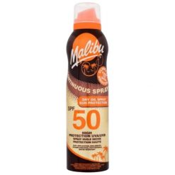 Malibu Continuous suchy olejek do opalania w sprayu wodoodporny SPF 50 Ochrona włosów przed słońcem 175 ml. Kremy do opalania Malibu. Za 63.99 zł.