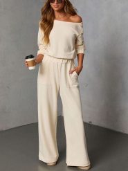 Milan Kiss 2-częściowy zestaw w kolorze beżowym rozmiar: S. Brązowe spodnie dresowe Milan Kiss, s, bez wzorów, z dresówki. Za 178.37 zł.