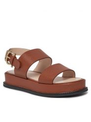 Pollini Sandały PA16083G0IPB0224 Brązowy. Brązowe sandały Pollini, bez wzorów, ze skóry, bez obcasa, na płaskiej podeszwie, bez zapięcia. Za 1,889.00 zł.