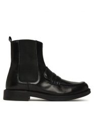 Pollini Sztyblety SA21143G0NTP0000 Czarny. Czarne botki Pollini, bez wzorów, ze skóry, bez obcasa, na płaskiej podeszwie, bez zapięcia. Za 1,689.00 zł.