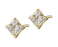 Kolczyki z żółtego złota z brylantami - 0,05 ct - próba 375. Żółte kolczyki Apart, z brylantem, złote. W wyprzedaży za 629.30 zł.