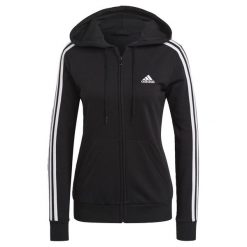 Bluza z Kapturem I Suwakiem Na Całej Długości Essentials 3-Stripes Rozmiar L Cz…. Białe bluzy Adidas, l, bez wzorów, z bawełny, z kapturem. Za 282.65 zł.