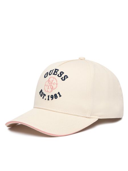 Guess Czapka z daszkiem V6RZ03 WO07T Beżowy. Brązowe czapki Guess, z aplikacjami, z bawełny. Za 159.99 zł.
