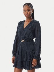 Guess Sukienka koktajlowa W6BK42 W4225 Granatowy Regular Fit. Niebieskie sukienki Guess, s, z aplikacjami, z syntetyku, wizytowe, bez kołnierzyka, bez ramiączek. Za 590.99 zł.