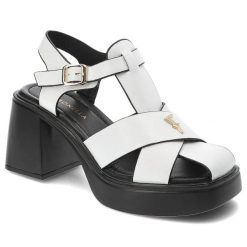 Białe Sandały Bombonella Stylowe Obuwie Damskie Na Obcasie. Białe sandały Bombonella, bez wzorów, eleganckie, bez obcasa, na obcasie, bez zapięcia. Za 289.00 zł.