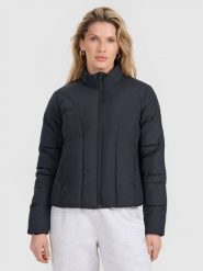 4F Kurtka puchowa z wypełnieniem syntetycznym damska - czarna XXL. Czarne kurtki sportowe 4f, xs, bez wzorów, z dzianiny, z kapturem. Za 279.99 zł.