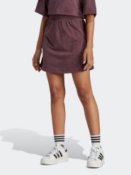 Adidas Spódnica dresowa adicolor Classics Suede HM1687 Bordowy Slim Fit. Czerwone spódnice Adidas, bez wzorów, z dresówki, mini. Za 139.99 zł.