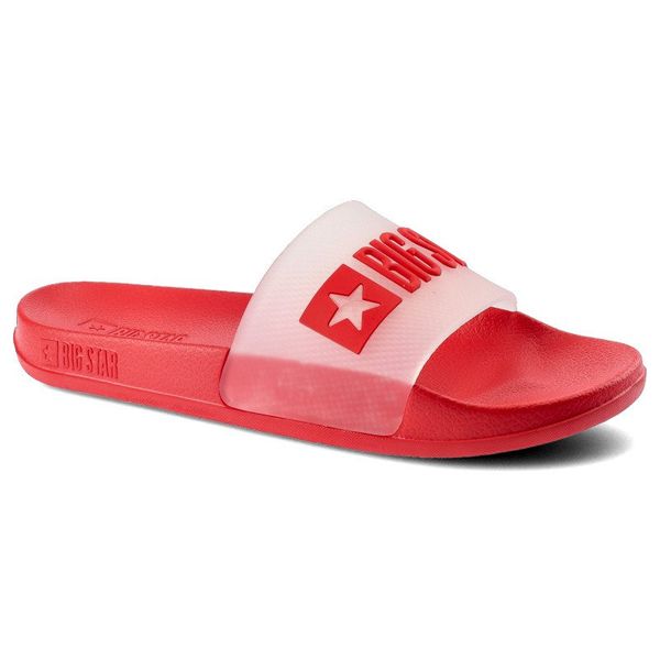 Klapki damskie Big Star, wsuwane i na płaskiej podeszwie, czerwone, FF274A202. Czerwone klapki Big Star, bez wzorów, z bawełny, bez obcasa, na płaskiej podeszwie. Za 45.00 zł.