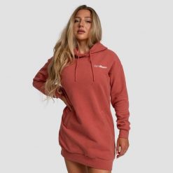 Bluza damska fitness z kapturem długa cynamonowa Limitless Longline. Brązowe bluzy GYMBEAM, s, bez wzorów, z bawełny, z kapturem. Za 127.90 zł.