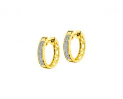 Kolczyki z żółtego złota z diamentami - koła - 0,06 ct - próba 375. Żółte kolczyki Apart, z diamentem, złote. Za 2,359.00 zł.