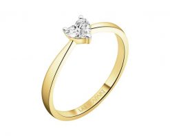 Pierścionek z żółtego złota z diamentem laboratoryjnym - serce - 0,25 ct - próba 585. Żółte pierścionki Apart, z diamentem, złote. Za 2,990.00 zł.
