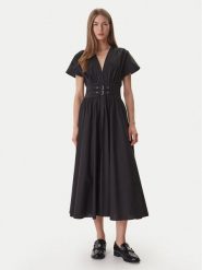 DKNY Sukienka codzienna DJ6D9194 Czarny Regular Fit. Czarne sukienki DKNY, na co dzień, xs, bez wzorów, z bawełny, bez kołnierzyka, bez ramiączek, proste. Za 829.99 zł.