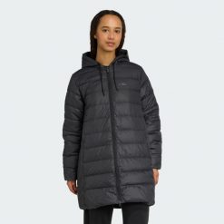 Parka z kapturem Essentials CLIMAWARM 3-Stripes Light Down. Czarne parki Adidas, s, sportowe, z kapturem. Za 649.00 zł.