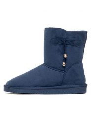 ISLAND BOOT Botki zimowe "Kinsac" w kolorze granatowym rozmiar: 38. Niebieskie botki Island Boot, na zimę, bez wzorów, z materiału, bez obcasa, bez zapięcia. Za 165.99 zł.