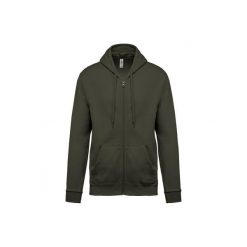 Bluza z kapturem i zamkiem błyskawicznym Kariban. Brązowe bluzy KARIBAN, uniwersalny, bez wzorów, z bawełny, z kapturem. Za 195.50 zł.