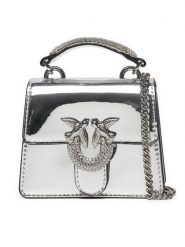 PINKO Torebka Love One Top Handle Micro Light AI 24-25 PLTT 102740 A1JD Srebrny. Szare torebki klasyczne Pinko, bez wzorów, ze skóry, bez dodatków. Za 839.99 zł.