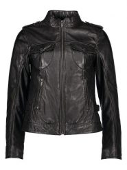 Bugatti Skórzana kurtka w kolorze czarnym rozmiar: 40. Czarne kurtki Bugatti, bez wzorów, ze skóry, bez kaptura. Za 695.99 zł.