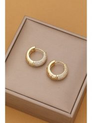 Atelier MIU Pozłacane kolczyki-kreole z cyrkoniami rozmiar: onesize. Żółte kolczyki Atelier MIU, z cyrkonią, pozłacane. Za 52.99 zł.