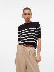 Vero Moda Sweter w kolorze kremowo-czarnym rozmiar: XXL. Brązowe swetry Vero Moda, xxl, bez wzorów, ze splotem, bez ramiączek. Za 74.63 zł.