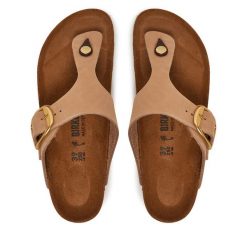 Japonki Birkenstock. Czerwone klapki Birkenstock, bez wzorów, bez obcasa. Za 459.99 zł.