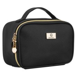 Czarna, praktyczna kosmetyczka ze skóry ekologicznej zamykana suwakiem - Rovicky. Czarne kufry i kosmetyczki ROVICKY, bez wzorów, ze skóry ekologicznej, bez dodatków. Za 45.00 zł.