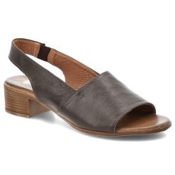 Sandały damskie Armodo, cholewka ze skóry naturalnej licowej z szerokim paskiem na obcasie, brązowe, 40518. Brązowe sandały Armodo, bez wzorów, ze skóry, bez obcasa, na obcasie, bez zapięcia. Za 339.00 zł.