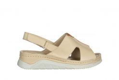 Sandały Bayla-161 022 05 6101 Beige Dark Coconut 161275, Beżowy, Skóra naturalna - 36. Brązowe sandały Bayla, bez wzorów, z materiału, bez obcasa, na koturnie, bez zapięcia. W wyprzedaży za 89.10 zł.