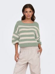 ONLY Sweter w kolorze jasnozielono-kremowym rozmiar: L. Zielone swetry Only, l, bez wzorów, ze splotem, bez ramiączek. Za 158.84 zł.