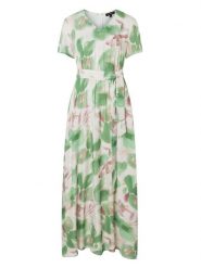 More & More Sukienka w kolorze zielono-kremowym rozmiar: 46. Zielone sukienki More & More, bez wzorów, z tkaniny, bez kołnierzyka, bez ramiączek, maxi. Za 169.95 zł.