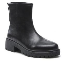 Botki Jenny Fairy. Czarne botki Jenny Fairy, bez wzorów, bez obcasa, na płaskiej podeszwie, bez zapięcia. Za 135.99 zł.