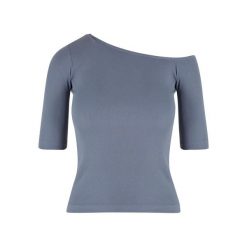 Koszulka damska Urban Classics Organic Asymmetric Rib. Szare bluzki Urban Classics, bez wzorów, z bawełny, z asymetrycznym kołnierzem, bez ramiączek. Za 93.00 zł.