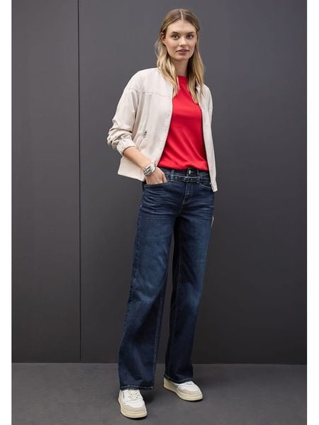 Cecil Dżinsy - Comfort fit - w kolorze granatowym rozmiar: W29/L30. Niebieskie jeansy Cecil, l, bez wzorów, z podwyższonym stanem. Za 209.82 zł.