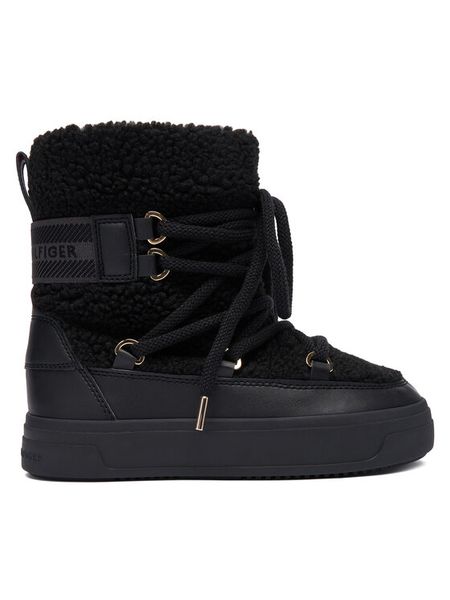 Tommy Hilfiger Śniegowce Faux Shearling Snowboot FW0FW08788 Czarny. Czarne trapery i śniegowce TOMMY HILFIGER, z materiału. Za 559.99 zł.