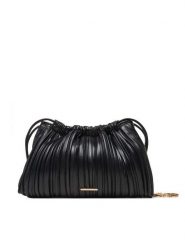 Calvin Klein Torebka Drawstring Plisse Crossbody LV04F3076G Czarny. Czarne torebki klasyczne Calvin Klein, bez wzorów, ze skóry, bez dodatków. Za 519.99 zł.