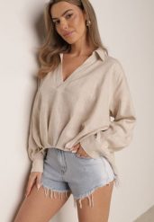 Niebieskie Szorty Jeansowe z Bawełną i Wysokim Stanem Ozdobione Postrzępieniem Stineans. Niebieskie szorty Born2be, bez wzorów, z bawełny, eleganckie, z podwyższonym stanem. Za 89.99 zł.