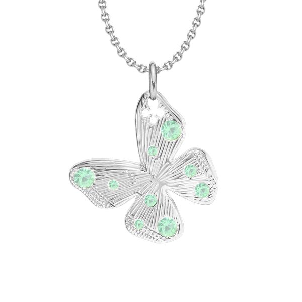 Naszyjnik z zawieszką Papillon 2 cm na cienkim klasycznym łańcuszku posrebrzany. Szare naszyjniki Lilou, posrebrzane. Za 268.00 zł.