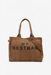 Brązowa Pleciona Torebka Shopper Seviola. Brązowe shopper Born2be, bez wzorów, z jeansu, biznesowe, bez dodatków. Za 109.99 zł.